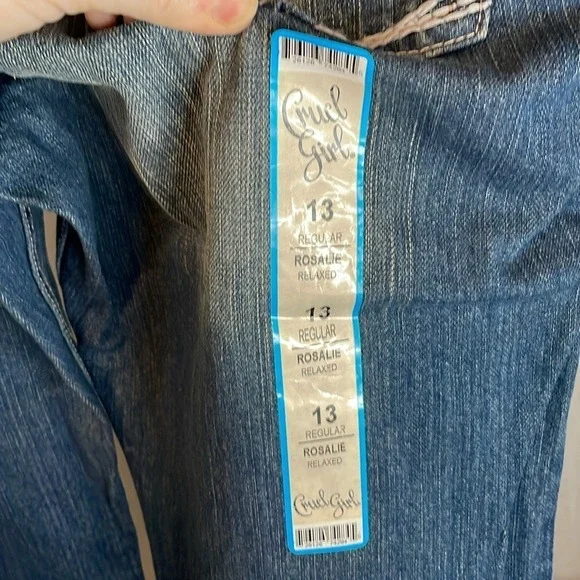 Cruel Girl NWT Relaxed Rosalie Denim Wide Leg Jeans Size 13 Reg Bling Pockets - Picture 4 of 8